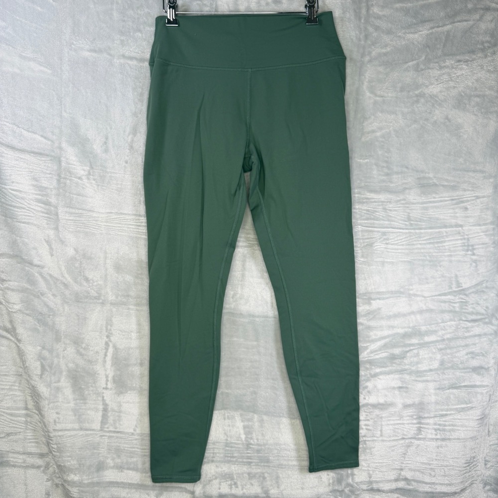 Alo Yoga Airbrush Warm Leggings Womens L Green High Waist Fleece Activewear